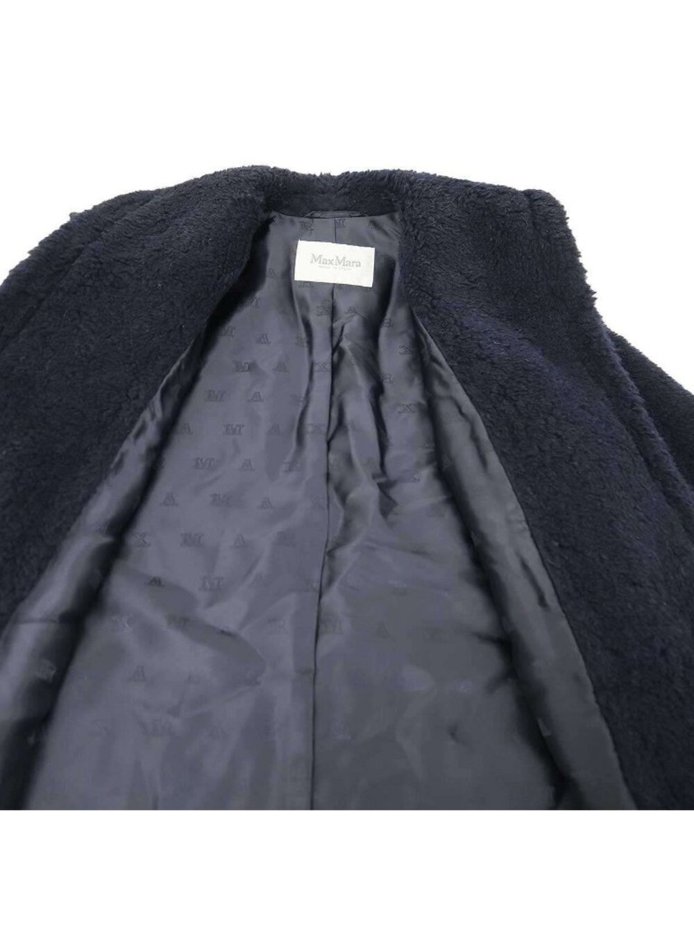 Max Mara Maxmara Teddy Bear Alpaca Coat Icon Navy 34 - Picture 6 of 7
